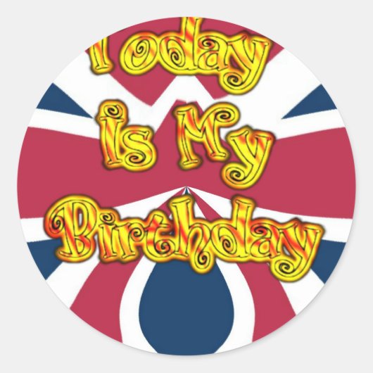 Britische Geburtstagsgeschenke Kunst drucken Runder Aufkleber (Vorderseite)
