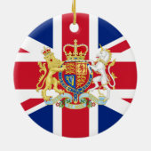 Britische Gewerkschaft-Flagge und Royal-Wappen Keramik Ornament (Hinten)