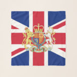 Britische Gewerkschaft-Flagge und Royal-Wappen Schal<br><div class="desc">Königliche Wappen- und Gewerkschaft-Flagge des Vereinigten Königreichs Großbritannien und Nordirland.</div>
