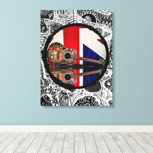 Britische Gitarre Leinwanddruck (Insitu (Holzboden))