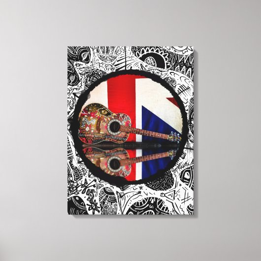 Britische Gitarre Leinwanddruck (Vorderseite)