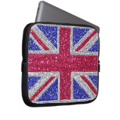 BRITISCHE GLITZER-AFFEKT-LAPTOP-HÜLSE LAPTOPSCHUTZHÜLLE (Vorne Rechts)