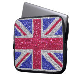 BRITISCHE GLITZER-AFFEKT-LAPTOP-HÜLSE LAPTOPSCHUTZHÜLLE (Vorderseite Links)