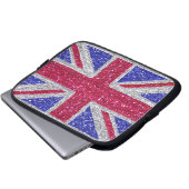BRITISCHE GLITZER-AFFEKT-LAPTOP-HÜLSE LAPTOPSCHUTZHÜLLE (Vorne Knopf)