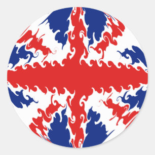 BRITISCHE Gnarly Flagge Runder Aufkleber