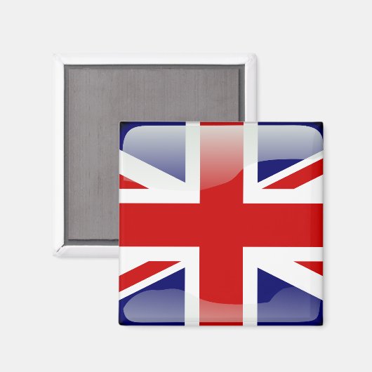 Britische Hochglanzflagge Magnet (Vorderseite/Rückseite)