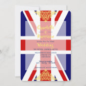 Britische Hochzeit in Urlaubsort Jack Flag Einladung (Vorderseite)