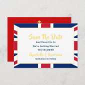 Britische Hochzeit in Urlaubsort Jack Flag Save The Date (Vorne/Hinten)