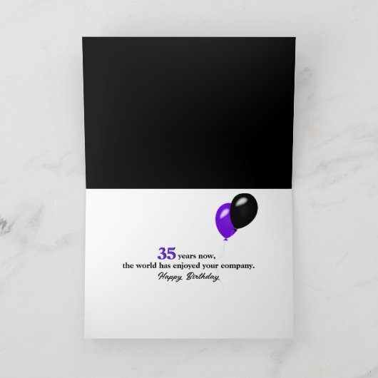 Britische Illusion am 35. Geburtstag Karte (Innenseite)