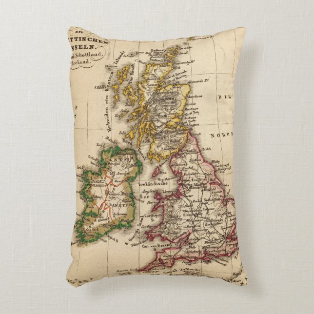 Britische Insel-Karte Dekokissen (Vorderseite(Vertikal))