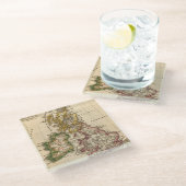 Britische Insel-Karte Glasuntersetzer (Schrägansicht)