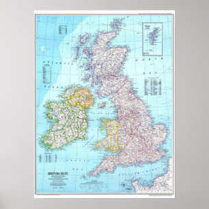 ".. Britische Insel Karte. Poster