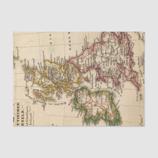 Britische Insel-Karte Seidenpapier (Vorderseite)