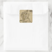 Britische Inseln 2 Quadratischer Aufkleber (Tasche)