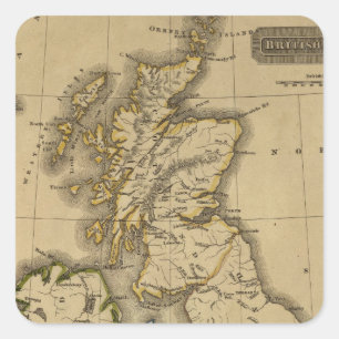 Britische Inseln 2 Quadratischer Aufkleber