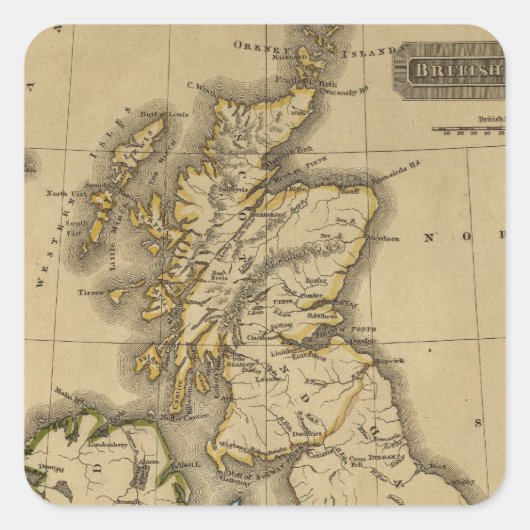 Britische Inseln 2 Quadratischer Aufkleber (Vorderseite)