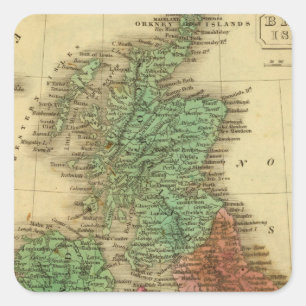 Britische Inseln 4 Quadratischer Aufkleber