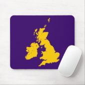 Britische Inseln - Bernstein auf dunklem Violet Mousepad (Mit Mouse)