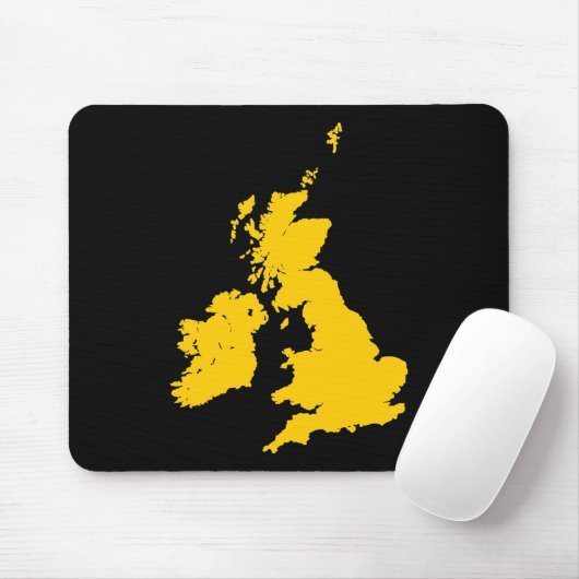Britische Inseln - Bernstein auf Schwarz Mousepad (Mit Mouse)