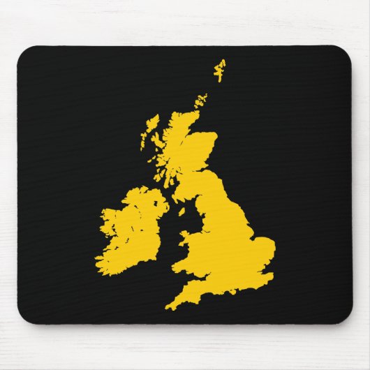 Britische Inseln - Bernstein auf Schwarz Mousepad (Vorne)