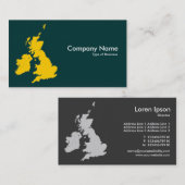 Britische Inseln - Bernstein und Dunkelgrün Visitenkarte (Vorne/Hinten)