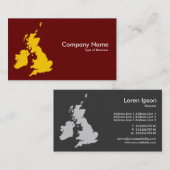 Britische Inseln - bernsteinfarbig und dunkles Visitenkarte (Vorne/Hinten)