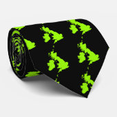 Britische Inseln - Chartreuse auf Schwarz Krawatte (Gerollt)