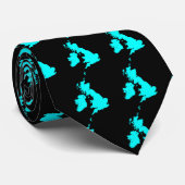 Britische Inseln - Cyan on Black Krawatte (Gerollt)