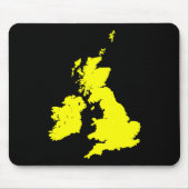 Britische Inseln - Gelb auf schwarz Mousepad (Vorne)