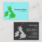Britische Inseln - Grün auf dem blasszw. Visitenkarte (Vorne/Hinten)