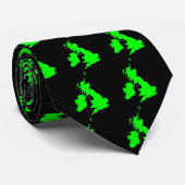 Britische Inseln - Grün auf schwarz Krawatte (Gerollt)