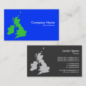 Britische Inseln - grün und blau Visitenkarte (Vorne/Hinten)