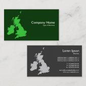 Britische Inseln - Grüne Schattierungen Visitenkarte (Vorne/Hinten)