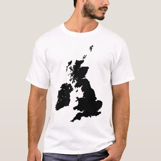 Britische Inseln im Schwarzen T-Shirt (Vorderseite)