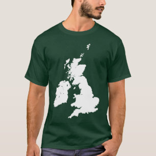 Britische Inseln im Weiß T-Shirt