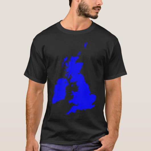 Britische Inseln in Blau T-Shirt (Vorderseite)