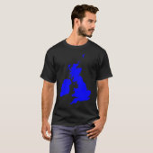 Britische Inseln in Blau T-Shirt (Vorne ganz)