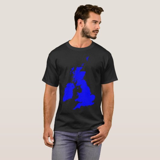 Britische Inseln in Blau T-Shirt (Vorne ganz)