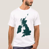 Britische Inseln in Dunkelgrün T-Shirt (Vorderseite)