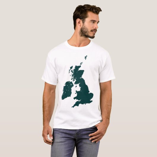 Britische Inseln in Dunkelgrün T-Shirt (Vorne ganz)
