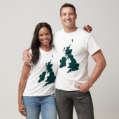 Britische Inseln in Dunkelgrün T-Shirt (Unisex)