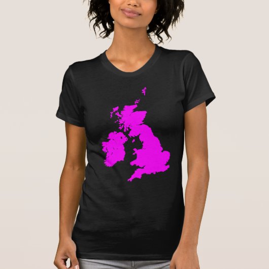 Britische Inseln in Magenta T-Shirt (Vorderseite)