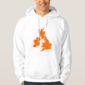 Britische Inseln in Orange Hoodie (Vorderseite)