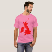 Britische Inseln in Rot T-Shirt (Vorne ganz)