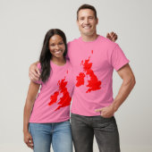 Britische Inseln in Rot T-Shirt (Unisex)