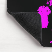 Britische Inseln - Magenta auf schwarz Mousepad (Ecke)