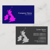 Britische Inseln - Magenta in Dark Blue Visitenkarte (Vorne/Hinten)