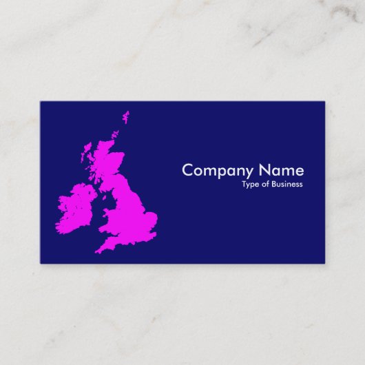 Britische Inseln - Magenta in Dark Blue Visitenkarte (Vorderseite)