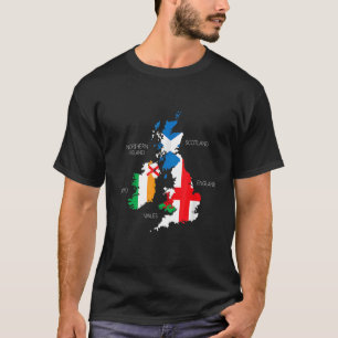 Britische Inseln Meer Irland Schottland Wales Engl T-Shirt