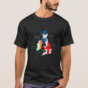Britische Inseln Meer Irland Schottland Wales Engl T-Shirt